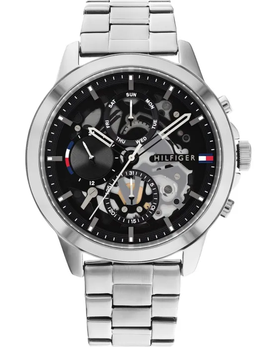 Ανδρικό ρολόι Tommy Hilfiger Henry 1710477, Μαύρο καντράν, Μπρασελέ από Ανοξείδωτο ατσάλι